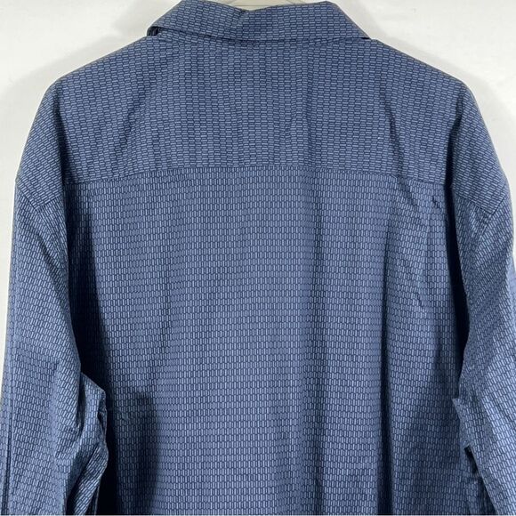 Shaquille O'Neal XLG Brand Mens Classic Blue Patterned Shirt 0650 - Picture 6 of 9